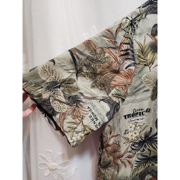 CROFT & BARROW MENS XL GREEN SHIRT TROPICAL VACATION PARADISE BEACH RESORT ALOHA - Picture 3 of 12